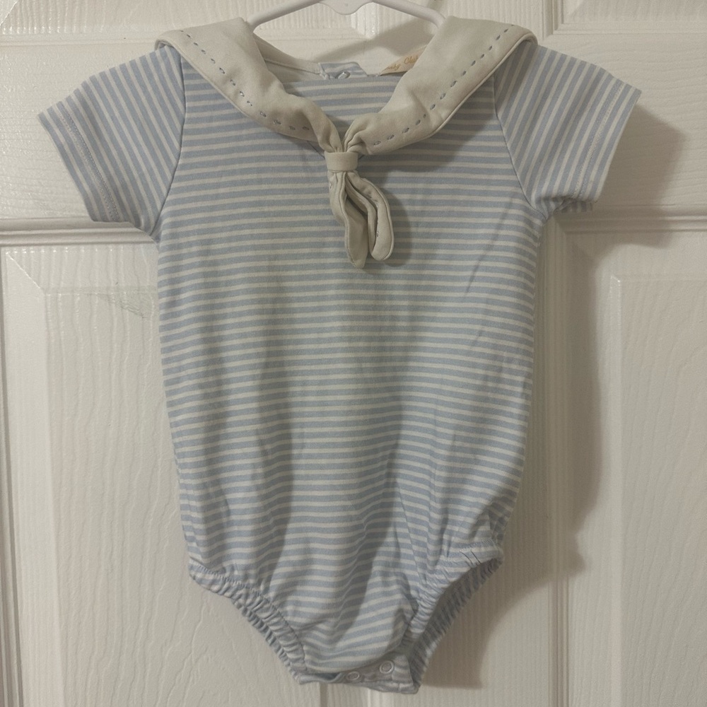 Classic Blue and White Striped Kids Bodysuit